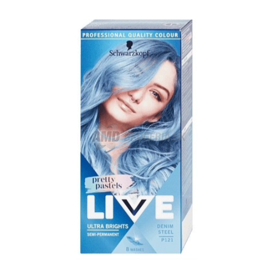 SCHWARZKOPF LIVE ULTRA BRIGHT DENIM  STEEL P121 