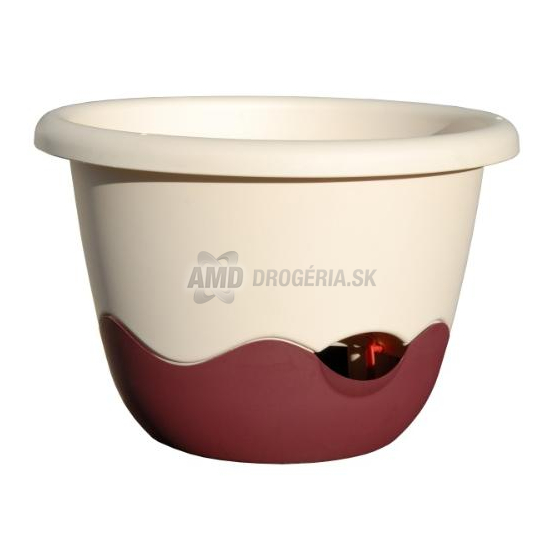KVETINÁČ MARETA S KOVOVÝM ZÁVESOM 25 CM SLONOVÁ KOSŤ / VÍNOVÝ