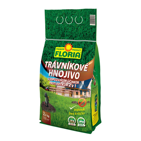 FLORIA TRÁVNIKOVÉ HNOJIVO PROTI KRTKOM 2,5 KG