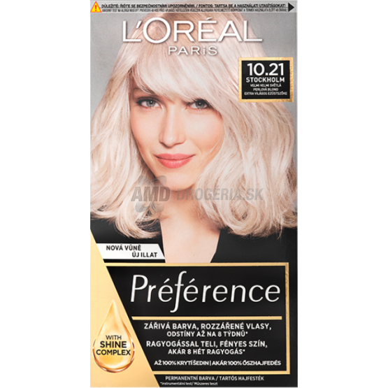 LOREAL PREF. 10.21 STOCKHOLM VEĽMI VEĽMI SVETLÁ POPOLAVÁ BLOND
