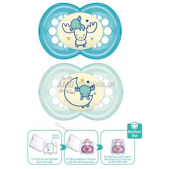 MAM SILIKÓNOVÝ CUMLÍK UKĽUDŇUJÚCI 6+ CHLAPEC 2 KS