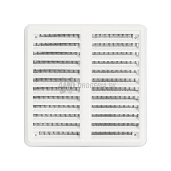 Ventilačná mriežka so sieťkou proti hmyzu, 150 × 150 mm, biela