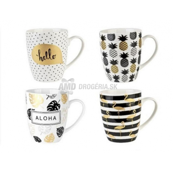 HRNČEK PORCELÁNOVÝ EXOTIC MIX VZOROV 380 ML 