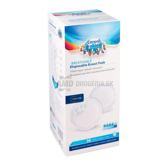 CANPOL TAMPÓNY DO PODPRSENKY S PROTIŠMYKOVÝM PÁSIKOM 30KS 