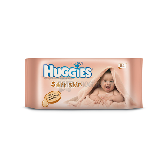 HUGGIES SOFT SKIN DETSKÉ VLHČENÉ OBRÚSKY 64 KS