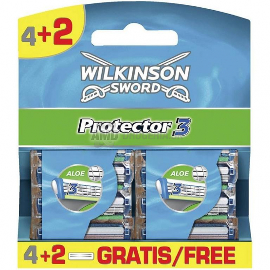 Wilkinson Sword Protector 3 náhradné hlavice, 6 ks