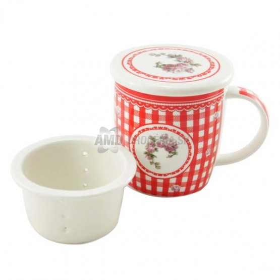 HRNČEK PORCELÁNOVÝ SO SITKOM A VRCHNÁKOM 390 ML