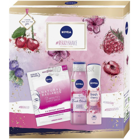 KAZETA NIVEA WOM BOX FRESH RASPBERRY SPRCHOVÝ GÉL + ANTIPERSPIRANT + PEŤOVÁ MASKA  X20