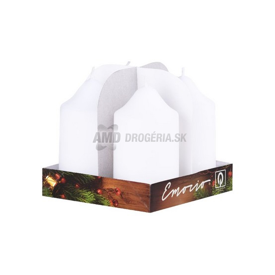 SVIEČKA ADVENTNÁ BIELA 50 X 90 MM 4 KS
