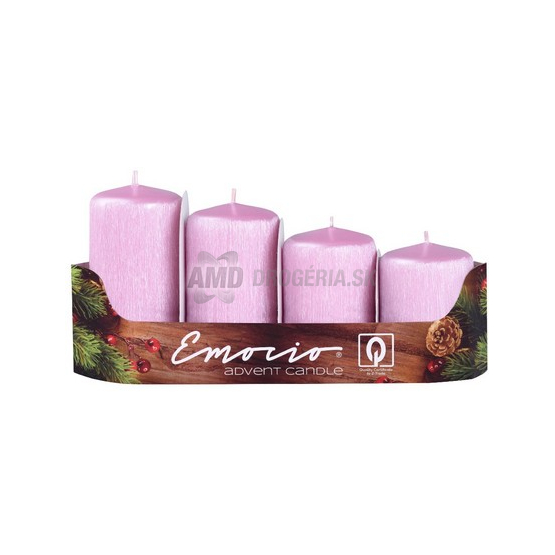 SVIEČKA ADVENTNÁ PRIEMER 40 MM DRÁPANÁ PERLA RUŽOVÁ