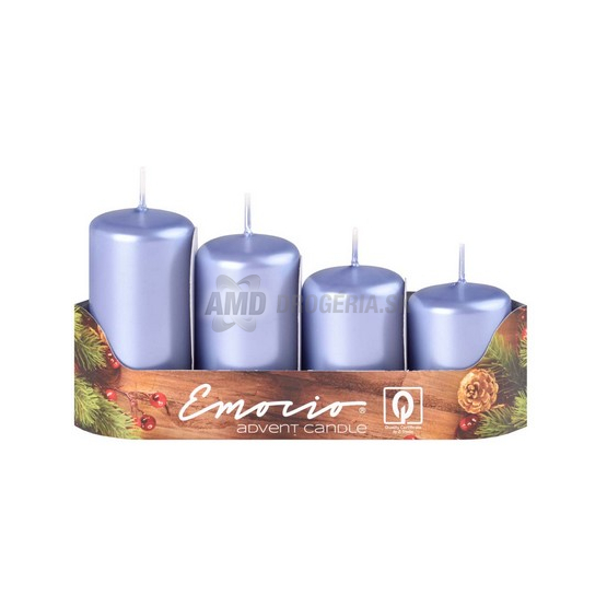 SVIEČKA ADVENTNÁ PRIEMER 40 MM METALICKÁ ĽADOVÁ 4 KS