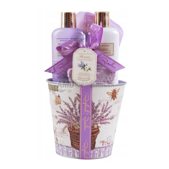 KAZETA RAPHAEL ROSALEE FLOWERS LAVENDER VEDRO TELOVÉ MLIEKO 180ML + SPRCHOVÝ GÉL 180ML + TOALETNÉ MYDLO 60G 