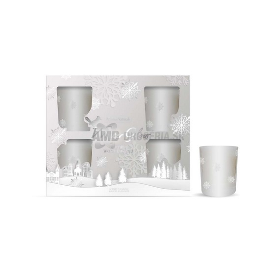 SVIEČKA V SKLE VONNÁ SNOWY WONDERLAND 50 X 62 MM 6 KS 34670