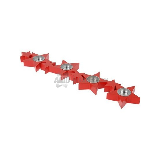 SVIETNIK DREVO 480 MM HVIEZDY ČERVENÝ