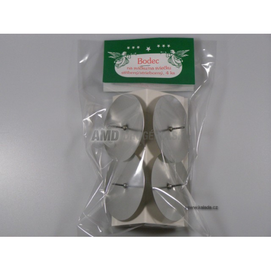 BODEC NA SVIEČKU STRIEBORNÝ 60 MM 4 KS