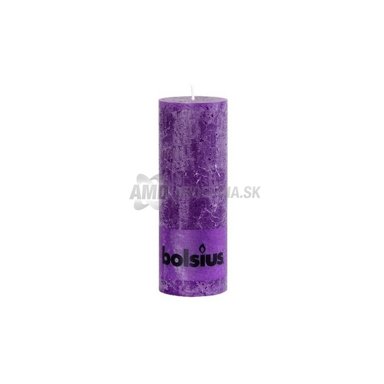 SVIEČKA VALEC RUSTIC FIALOVÁ 68 X 190 MM