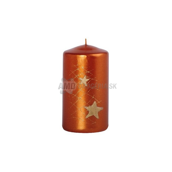 SVIEČKA VALEC HVIEZDY S MRIEŽKOU MEDENÁ 50 X 100 MM