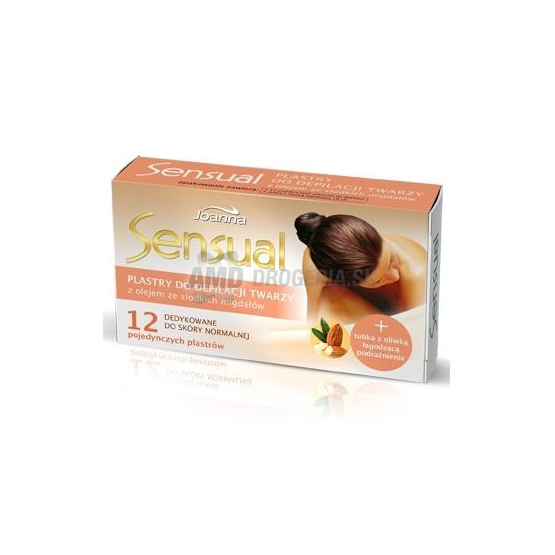 JOANNA SENSUAL DEPILAČNÉ NÁPLASTE NA TVÁR MANDĽOVÝ OLEJ 12 KS