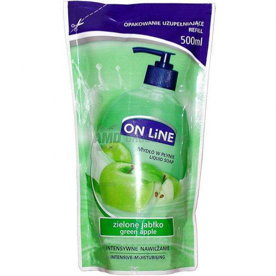 ON LINE TEKUTÉ MYDLO NÁHRADNÁ NÁPLŇ ALOE ZELENÉ JABLKO 500 ML