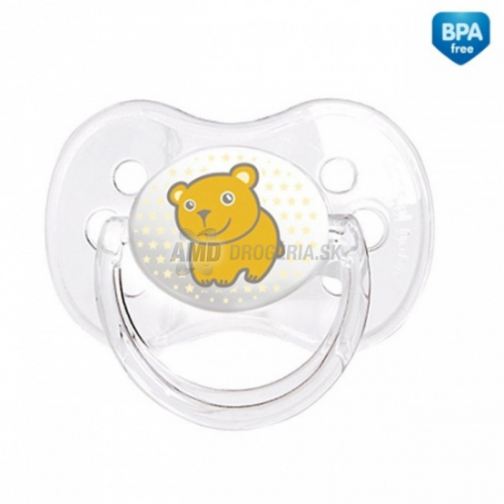 CANPOL BABIES SILIKONOVÝ CUMEĽ UKĽUDŇUJÚCI TRANSPARENTÝ OKRÚHLY 1 KS