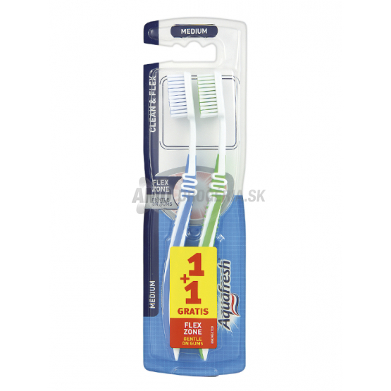 AQUAFRESH ZUBNÁ KEFKA CLEAN FLEX MEDIUM DUO