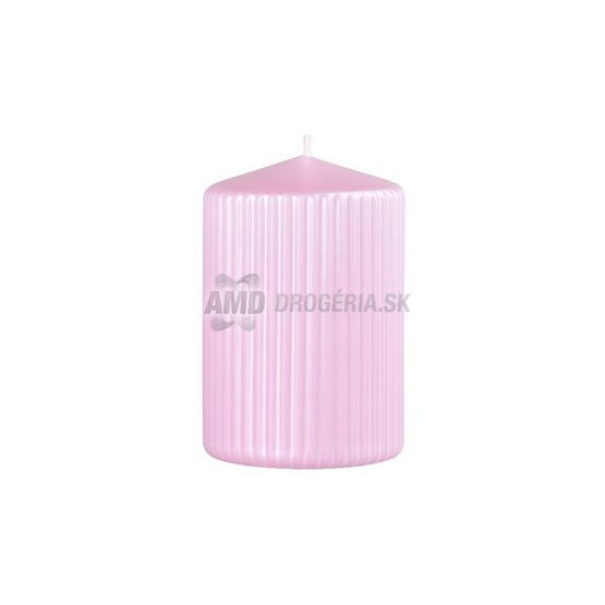 SVIEČKA VALEC RYHOVANÁ METAL STARORUŽOVÁ 65 X 100 MM