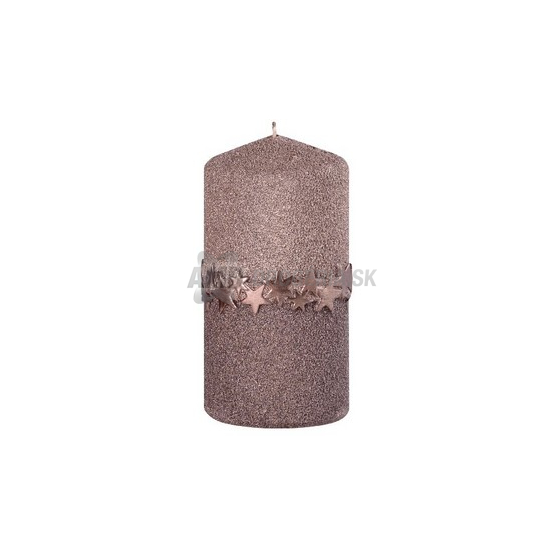 SVIEČKA VALEC S PÁSIKOM HNEDÁ 60 X 120 MM
