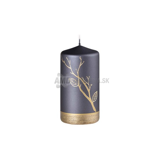 SVIEČKA STROM VALEC METAL ČIERNA 75 X 140 MM