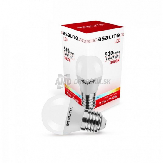 ŽIAROVKA ASALITE LED 6W E27 TEPLÁ BIELA