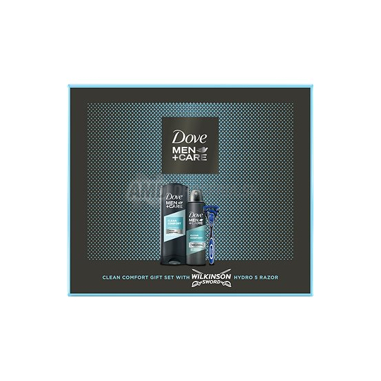KAZETA DOVE  MEN CLEAN COMFORD ANTIPERSPIRANT + SPRCHOVÝ GÉL + HOôIACI STROJČEK  X20