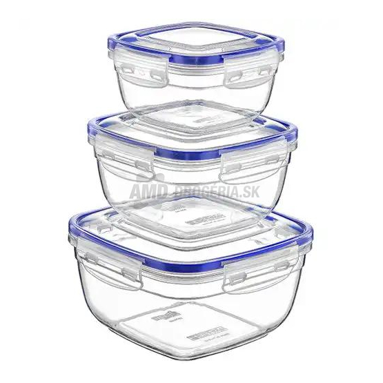 DÓZY S TESNENÍM ŠTVOREC, SADA 3KS 