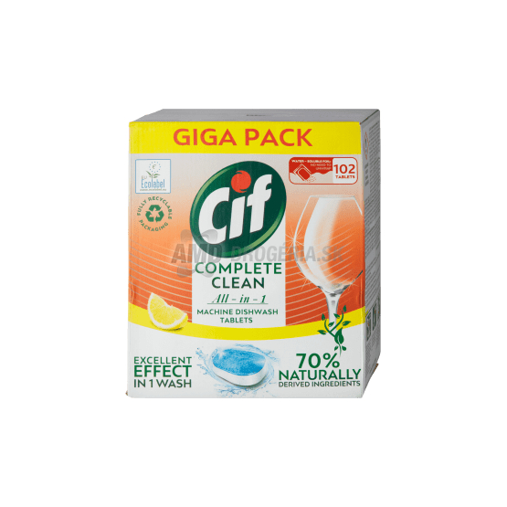 CIF TABLETY DO UMÝVAČKY RIADU COMPLETE CLEAN LEMON 102 KS