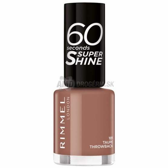 Rimmel London 60 Seconds Super Shine lak na nechty 101 Taupe Throwback, 8 ml