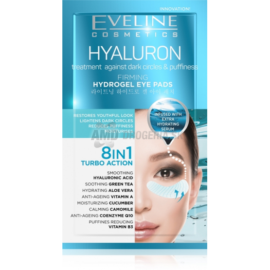 EVELINE HYALURON HYDROGEL VANKÚŠIKY POD OČI 8V1 2 KS