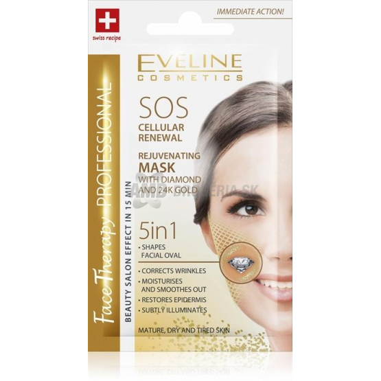 EVELINE MASKA SOS 5v1 S DIAMANTMI A 24K ZLATOM 7 ML 