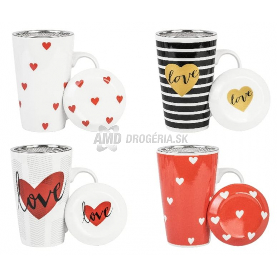 HRNČEK PORCELÁNOVÝ AMORE SO SITKOM MIX VZOROV 450 ML 1 KS