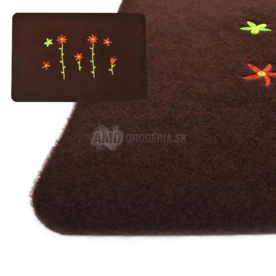 ROHOŽ  GUMA+TEXTIL FLOWERS TMAVOHNEDÁ BEZOKRAJOVÁ  40X60CM