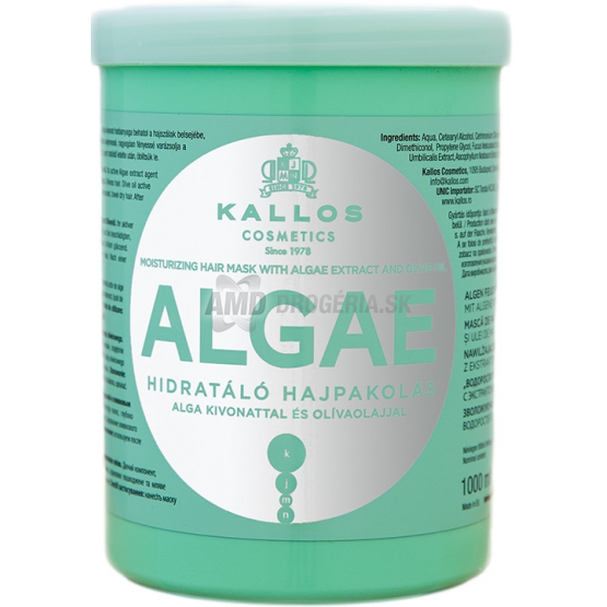 KALLOS ALGAE MASKA NA VLASY S VÝŤAŽKAMI MORSKÝCH RIAS A OLIVOVÉHO OLEJA 1000 ML