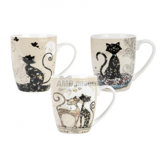 HRNČEK PORCELÁNOVÝ MIX VZOROV MAČKA 360 ML 1 KS