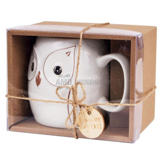 HRNČEK PORCELÁNOVÝ SOVA V DARČEKOVOM BALENÍ 560 ML