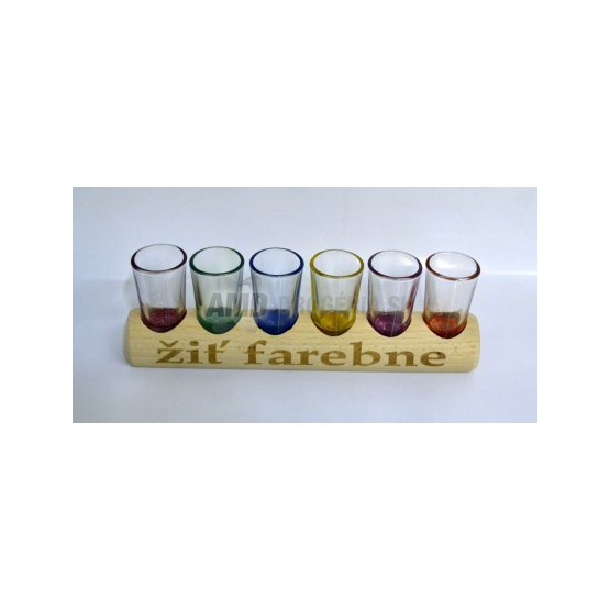 ŠTAMPRLÍKY FAREBNÉ V DREVENOM STOJANE 6 KS
