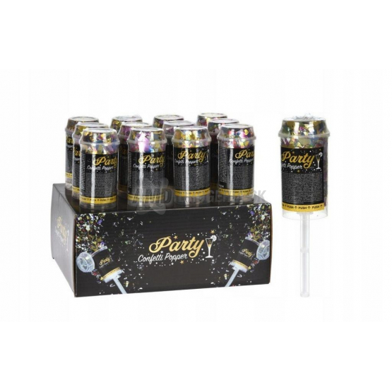 Párty konfety vystreľovacie Push Popper, 175 × 50 mm