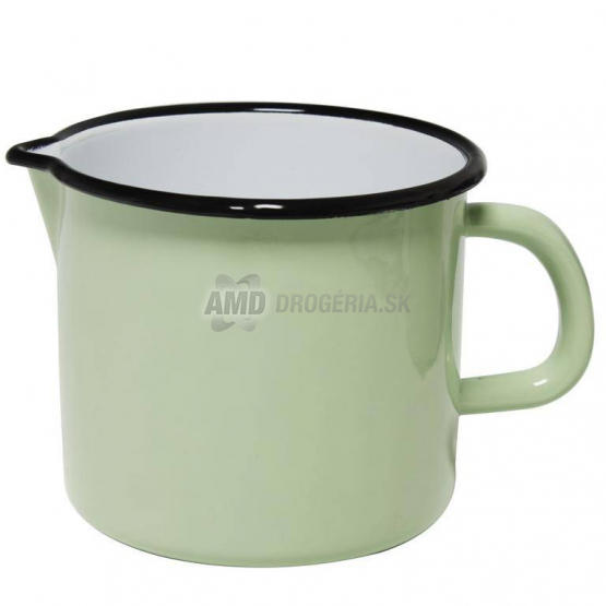HRNČEK 12CM/1L S VÝLEVKOU SMALT, BEZ DEKORU, SVETLO ZELENÝ 327004123