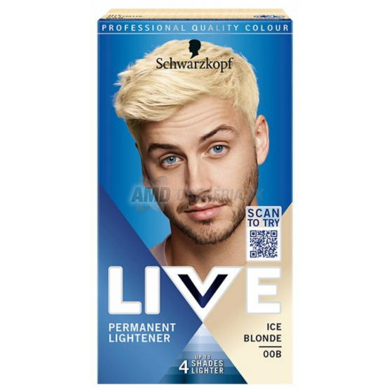 SCHWARZKOPF LIVE PERMANENT LIGHTENER MEN ICE BLONDE  00B 