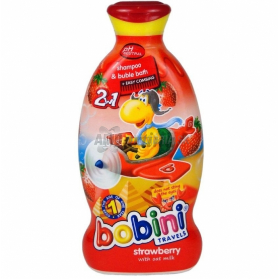 BOBINI DETSKÝ ŠAMPÓN 2V1 JAHODA 400 ML