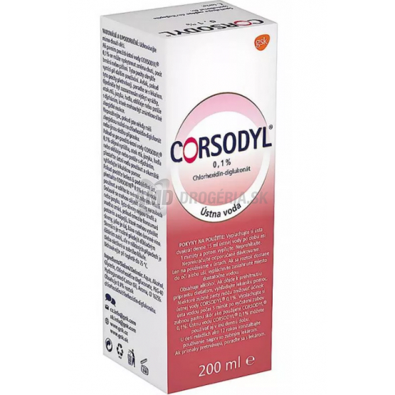 CORSODYL UV ÚSTNA VODA ROZTOK 200ML