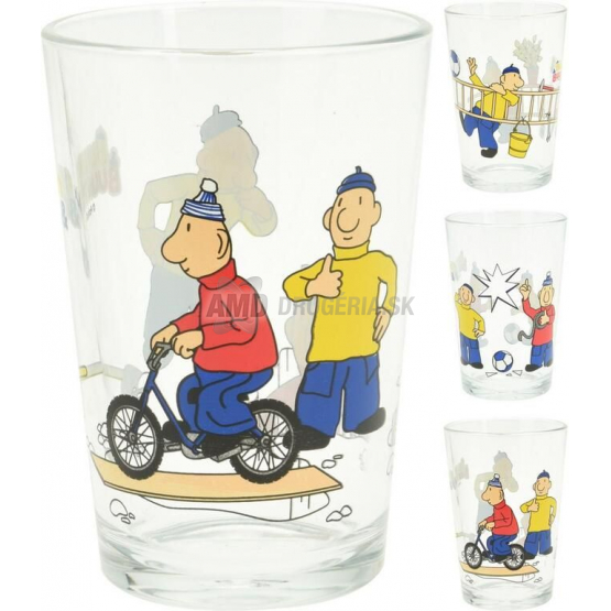 Detský sklenený pohár Pat a Mat, 200 ml