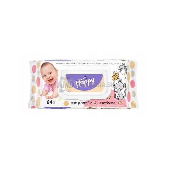 BELLA DETSKÉ VLHČENÉ UTIERKY 64KS OVSENÝM PROTEÍNOM+PANTHENOL