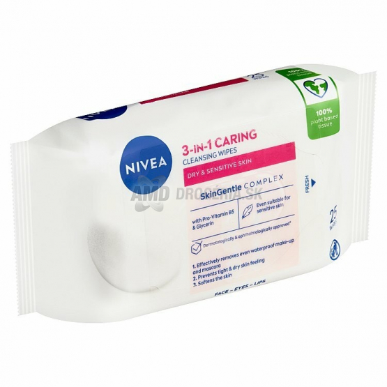 Nivea Ošetrujúce čistiace pleťové obrúsky 3 v 1, 25 ks