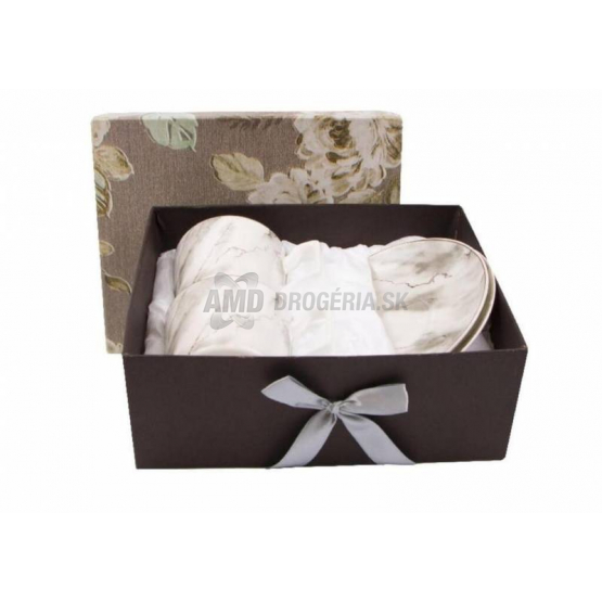 ŠÁLKA S PODŠALKOU 260ML 2+2D SADA MARMUR PORCELÁN